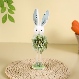 <b>Easter</b> Bunny Figurine Spring Table Decor Handmade Rabbit Doll Farmhouse Home Decoration Holiday Gift Indoor Display - Product Image 3