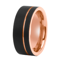 Bague pour homme en tungstène bicolore or rose noir, bijoux de mode, cadeau, fabriquée par Tizti Titanium Jewelry Factory
