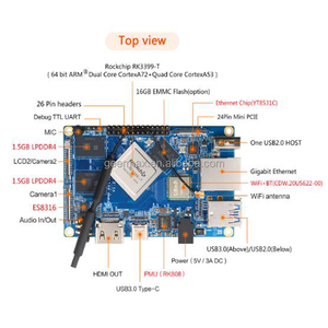 <span class=keywords><strong>Orange</strong></span> <span class=keywords><strong>Pi</strong></span> <span class=keywords><strong>4</strong></span> <span class=keywords><strong>LTS</strong></span> 3 go LPDDR4 SDRAM 16 go eMMC Flash 1.6GHz Rockchip RK3399 Dual-band WiFi BLE5.0 Open-source ordinateur à carte unique - Product Image 2