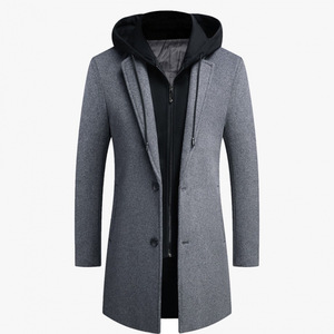 Manteau d'hiver pour homme, col double, grande taille, en laine, pour le commerce extérieur - Product Image 1