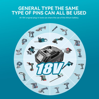 Baterai Isi Ulang Li-ion 18V 2Ah Perlindungan BMS 36W Kompatibel dengan Baterai Perkakas Listrik Gerinda Sudut Bor Tanpa Kabel 18V