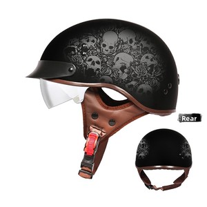 DOT ABS Casco DE SEGURIDAD Hombres Mujeres Retro Personalidad Media cara Scooter Vehículo eléctrico Compatible Cuatro estaciones Uso Nueva condición - Product Image 5