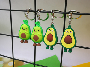 Avocado <b>Custom</b> Made PVC 3D Fruit <b>Keychain</b> for Car Pendants Promotional Gifts - Product Image 6