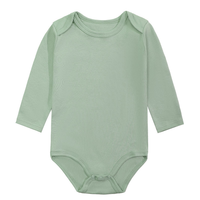 Listo para Enviar: Pelele Navideño Rojo Liso de Algodón Suave Unisex para Bebés, Transpirable, Manga Larga, Cierre de Botones, para Bebés y Niños Pequeños