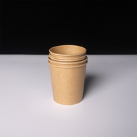 Bol en papier biodégradable pour soupe chaude, gobelet à emporter, seau à nouilles en kraft, emballage personnalisé avec logo, bol à soupe rond en papier