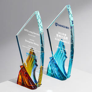 Crystal <b>Trophy</b> <b>Engraved</b> Winged Design 11x23cm Business Gift Outstanding Employee Award - Product Image 1