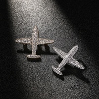 Souvenir classique bijoux de mode sécurité sécurité ruban plaqué plein strass avion broches broche pour costume