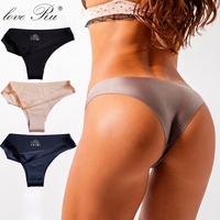 Nuovo Arrivo del Commercio All'ingrosso Femminile Traceless Slip di Seta del Ghiaccio Mutandine Thongs Taglio Laser Senza Soluzione di Continuità delle Donne Della Biancheria Intima Per La Donna