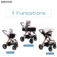 Poussette 3 en 1 de haute qualité pour bébé, système de voyage, porte-bébé réglable
