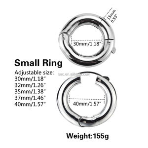 SacKnove venta al por mayor ajustable adulto plata fimosis escroto antideslizante prepucio pene juguetes sexuales anillos de pene de acero inoxidable para hombres - Product Image 3