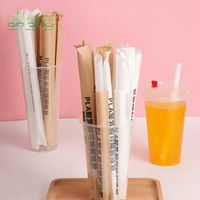 Pailles jetables en PLA sans BPA, biodégradables, écologiques pour boissons, thé aux perles, avec logo imprimé, échantillon gratuit