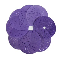Crochet de disque de ponçage à trous multiples violet Premium 6 pouces 150mm crochet et boucle en céramique 6 pouces papier de verre 6 trous