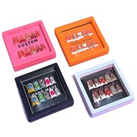 Boîte d'emballage suspendue personnalisée en PE coloré pour faux ongles à presser, vente en gros