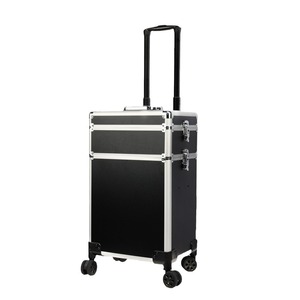 Trousse de maquillage étanche, extensible, grande capacité, avec serrure et roulettes pivotantes pour le rangement à domicile et un usage professionnel - Product Image 2