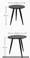 Ensemble de table d'appoint de nidification de salon en métal noir nordique minimaliste moderne Table basse avec assemblage facile