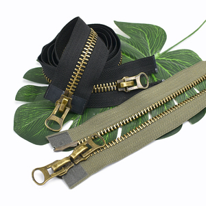 Meetee AP099 8 #15-120CM Răng Đồng Zipper May Phụ Kiện Mở Đôi Quân Đội Dây Kéo Màu Xanh Lá Cây Ngắn Đóng End Pocket Zippers - Product Image 6