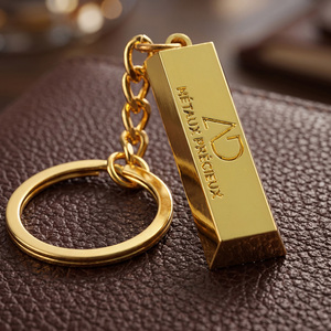 Llavero con Logotipo Personalizado de Fábrica, Metal, Aleación de Zinc, Logotipo Grabado en 3D, Chapado en Oro, Forma de Barra Rectangular, Venta al Por Mayor - Product Image 4
