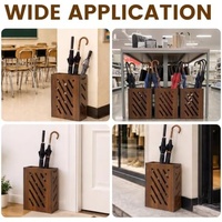 Porte-parapluies autoportant en bois ajouré, ventilé, moderne, pour entrée