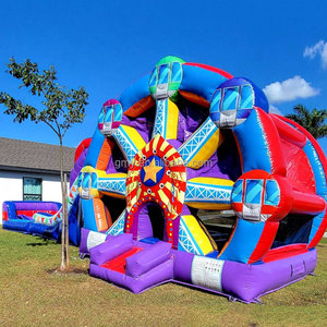 GMY Inflables Noria Feliz Cumpleaños Salto Castillo Tobogán Combo Chateau Gonflable Enfant Niño Parque infantil al aire libre - Product Image 5