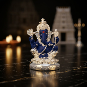 Estatua de Ganesha Plateada de Primera Calidad, Hecha a Mano en Acero Inoxidable, Ídolo del Dios Hindú para Decoración del Hogar, Culto en Templos, Festivales y Espacios Sagrados - Product Image 5