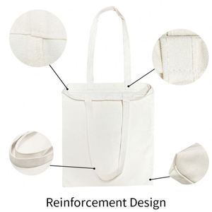 Sac fourre-tout en toile de coton biologique imprimé sur mesure avec poignée, sac fourre-tout vierge pour sublimation avec logo personnalisé - Product Image 3