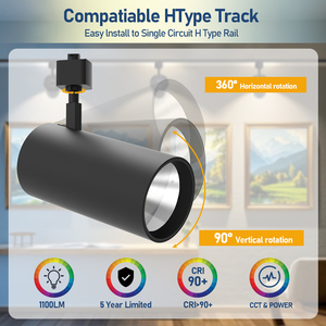 Hôtel magasin maison CCT puissance réglable 10w H-type Cct Led piste tête feux de voie 2700K 3000K 5000K 20W 30W 40W Led piste lumière - Product Image 2