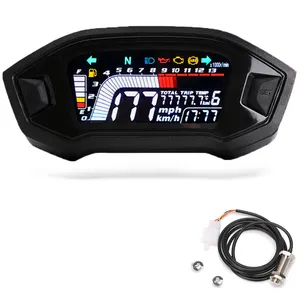 RTS Universal Motorcycle Digital Speedometer Digital Tachometer Dashboard Instrument Panel Meter LCD Display