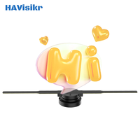 Ventilateur holographique à suspension LED 3D à œil nu de 42cm Projecteur stéréo tridimensionnel d'intérieur