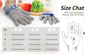 Gants de boucher en maille métallique <span class=keywords><strong>anti</strong></span>-<span class=keywords><strong>coupure</strong></span> Ansi A9 316L, en acier inoxydable, pour la découpe de viande en <span class=keywords><strong>cuisine</strong></span> - Product Image 5