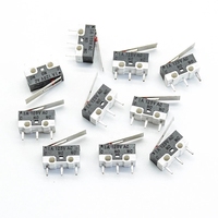 Micro-interrupteur à bouton poussoir 1A 125V AC Interrupteur de souris 3 broches Levier à rouleaux à long manche SPDT 12* 6 *6mm TIAIHUA