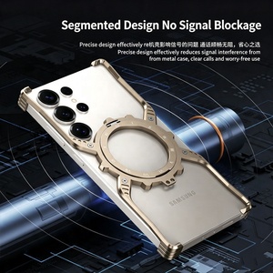 Coque de téléphone sans cadre en alliage d'aluminium pour Samsung <span class=keywords><strong>Galaxy</strong></span> S22 S23 S24 S25 S26 Ultra avec béquille rotative à <span class=keywords><strong>360</strong></span>° et protection antichoc - Product Image 4