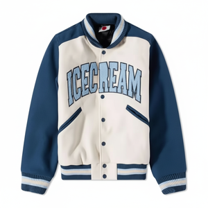2024 elegantes chaquetas con letras universitarias Vintage con cuello levantado ropa de calle de lana de invierno mejor precio directamente fabricante - Product Image 1