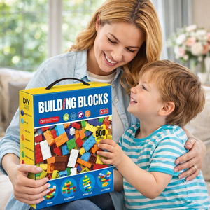 Ensemble de blocs de construction très vendus, 500 pièces, blocs en plastique ABS, briques colorées, jouet créatif DIY, compatible avec les grandes marques - Product Image 5