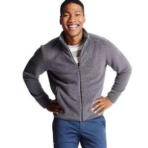 Custom Clothing OEM Manufacturer RC <b>Canvas</b> Zipper Breathable <b>Plain</b> Dyed Polar Fleece Men's Autumn Jacket Softshell Knitted Stand - Product Image 1