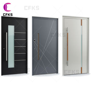 Maison moderne américaine Entrée principale principale 3 panneaux de verre insérés Métal isolé Acier inoxydable Sécurité Porte extérieure - Product Image 2