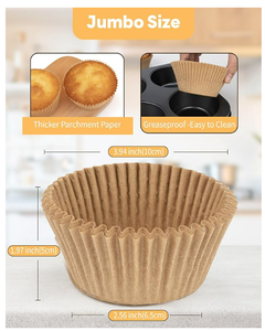 Papel Pergamino Natural <span class=keywords><strong>Jumbo</strong></span> Sin Blanquear, Antiadherente, para Cupcakes y Muffins, para Fiestas, Bodas, <span class=keywords><strong>Cumpleaños</strong></span>, Navidad - Product Image 5