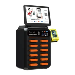 Restaurant 12 Slots Phone Charger Vending Machine With Pos Power Banks Rent Kiosk Shared Power Bank