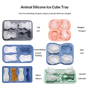 Moule à glaçons en silicone en forme d'animaux explosifs, chaton, chiot, alpaga, <span class=keywords><strong>labrador</strong></span>, designs - Congélation rapide, démoulage facile, capacité de 100 ml - Product Image 4