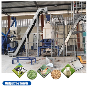 Full Set Grinder-Mixer-<span class=keywords><strong>Pellet</strong></span> izer Units 1-2t/h Komplette Futterpellet-Produktions linie für Startups <span class=keywords><strong>Feed</strong></span> 20K Geese 50K Chicken - Product Image 1