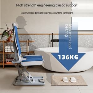 MSMT Chaise élévatrice de bain électrique Siège de douche motorisé avec dossier bleu et contrôleur de main étanche <span class=keywords><strong>pour</strong></span> salle de bain - Product Image 4