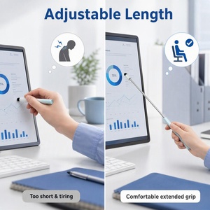 Stylet magnétique rétractable en métal 2-en-1 pour écrans tactiles, apprentissage, enseignement, bureau, portable - Product Image 5