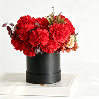 Boîte à fleurs ronde de luxe personnalisée, boîte à fleurs cylindrique noire pour bouquet de mariage et présentation de cadeaux haut de gamme