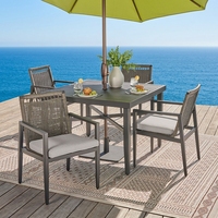 Ensemble de table et 4 chaises de jardin pour l'extérieur, mobilier de jardin, ensemble de table à manger d'extérieur pour la plage