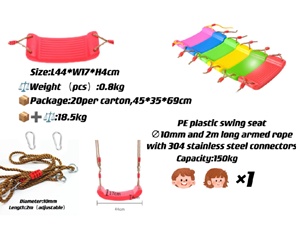 Sedia a Dondolo Curva per Bambini con Seduta in Plastica per Parco Giochi Interno ed Esterno - Product Image 2