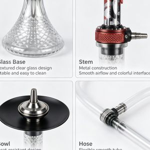 Moderno y Lujoso Set de Cachimba de Acero Inoxidable con Espejo, de un Solo Tubo, Estilo Árabe Europeo, Ecológico - Product Image 2