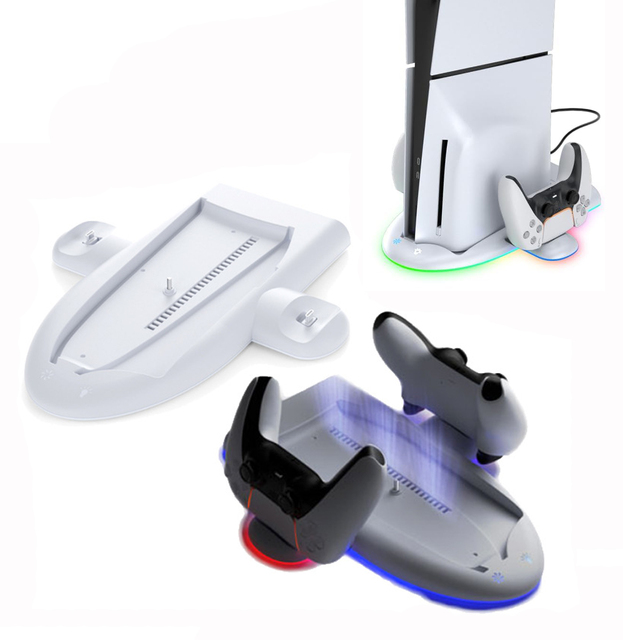 High Quality Professional Slim Host Heat Dissipation Gamepad Charging Station Dual Host Cooling Fan Base Stand for PS5