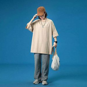 Custom 250GSM Round Collar Short Sleeve Oversized Printed T-shirt 100% Cotton Men's Loose Sport T-shirt - Product Image 1