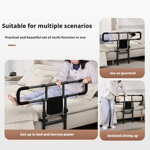 Wholesale Stainless Steel Wood Texture Stand Up Assistance Foldable Hospital bed Guardrail - Product Image 3