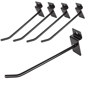 Crochets de suspension robustes pour panneau rainuré Waterfall, crochets de sécurité en métal argenté pour présentoir de vêtements en magasin - Product Image 3