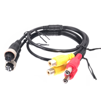 Câble adaptateur 4P Aviation pour moniteur de voiture, aviation femelle vers DC mâle + RCA femelle
